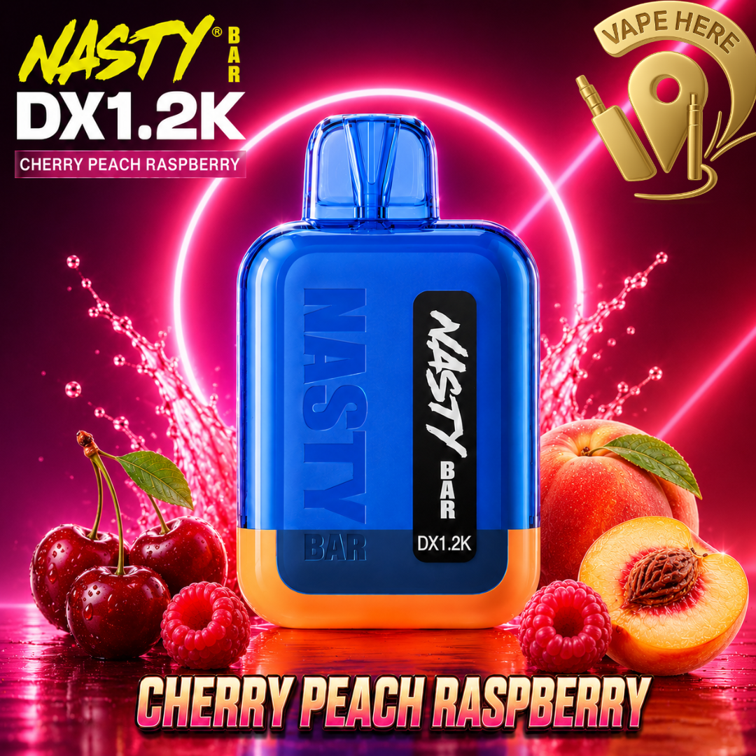 Nasty Bar DX1.2K 20mg Disposable & Vape Cherry Peach Raspberry & UAE & Abu Dhabi 