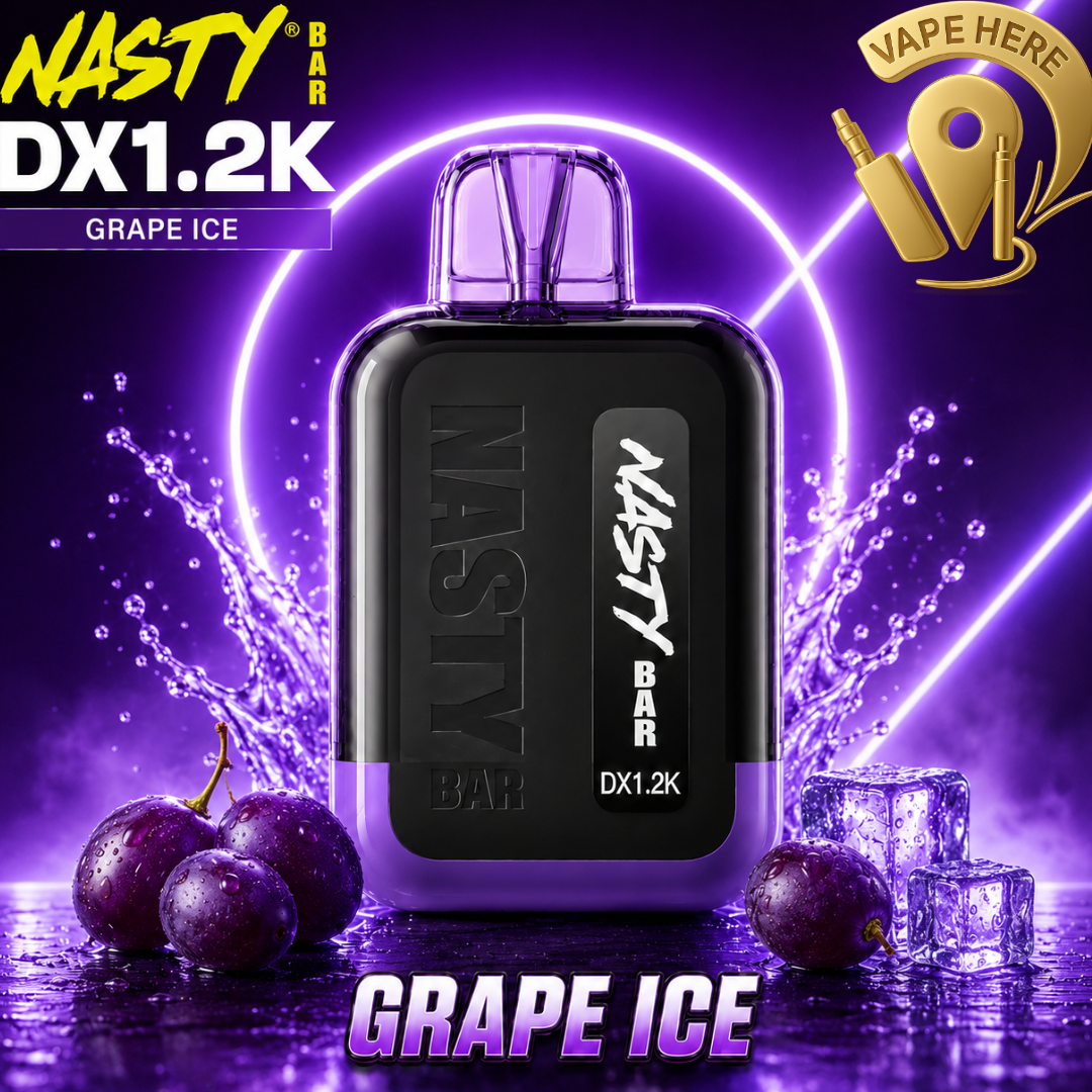 Nasty Bar DX1.2K 20mg Disposable Vape & Grape Ice & UAE & Ajman 