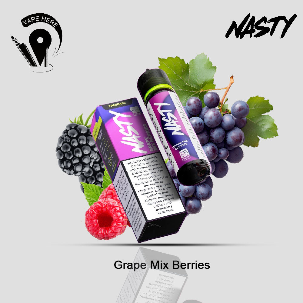 Nasty Vape Juice 3mg  ESMA Approved E-Liquids 50ml Grape Mix Berries UAE Al Sharjah