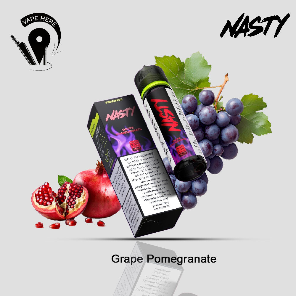 Nasty Vape Juice 3mg  ESMA Approved E-Liquids 50ml Grape Pomegranate UAE Ras Al-Khaimah 