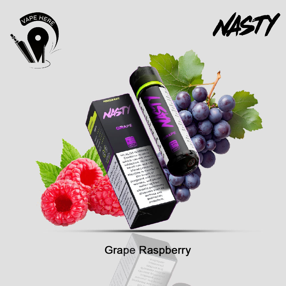 Nasty Vape Juice 3mg  ESMA Approved E-Liquids 50ml Grape Raspberry UAE Abu Dhabi & Al Ain