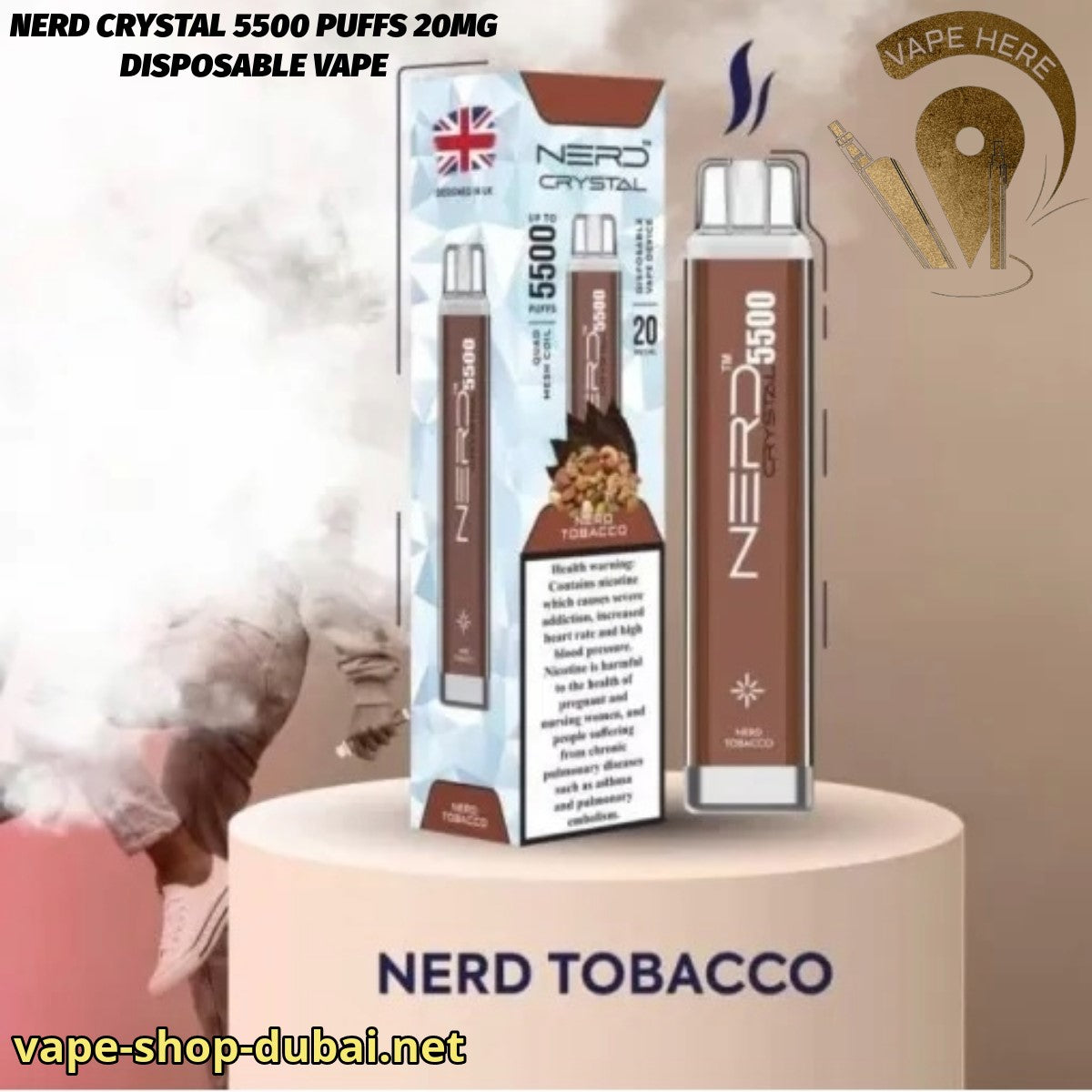 NERD CRYSTAL 5500 PUFFS 20MG Nerd Tobacco DISPOSABLE VAPE UAE Dubai