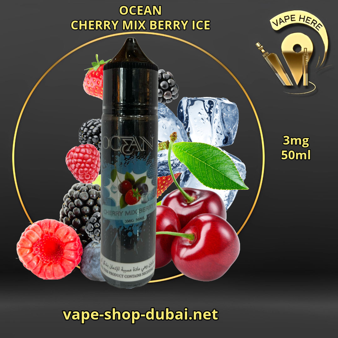 OCEAN E-Juice 3MG 60ml Cherry Mix Berries Ice UAE Al AIn 