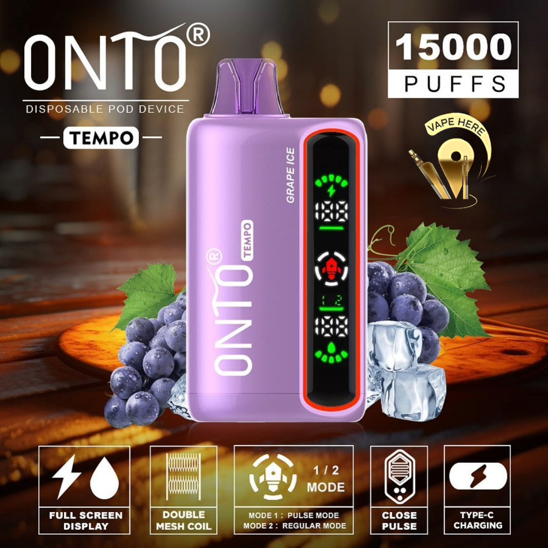 ONTO TEMPO 15000 Puffs Display Disposable Vape Grape Ice UAE Al Ain