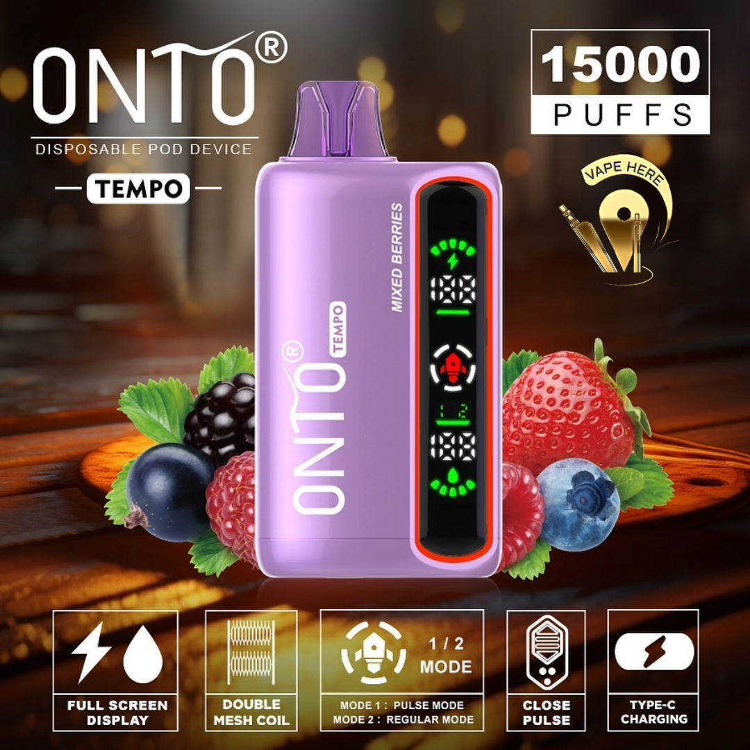 ONTO TEMPO 15000 Puffs Display Disposable Vape Mixed Berries UAE Umm Al Quwain