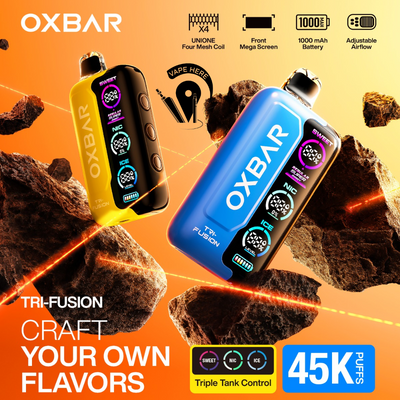 OXBAR TRI FUSION 45K PUFFS DISPOSABLE VAPE (Triple Tank Control) UAE Abu Dhabi