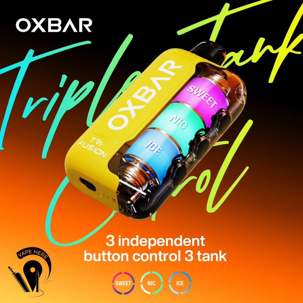 OXBAR TRI FUSION 45K PUFFS DISPOSABLE VAPE (Triple Tank Control) UAE Dubai