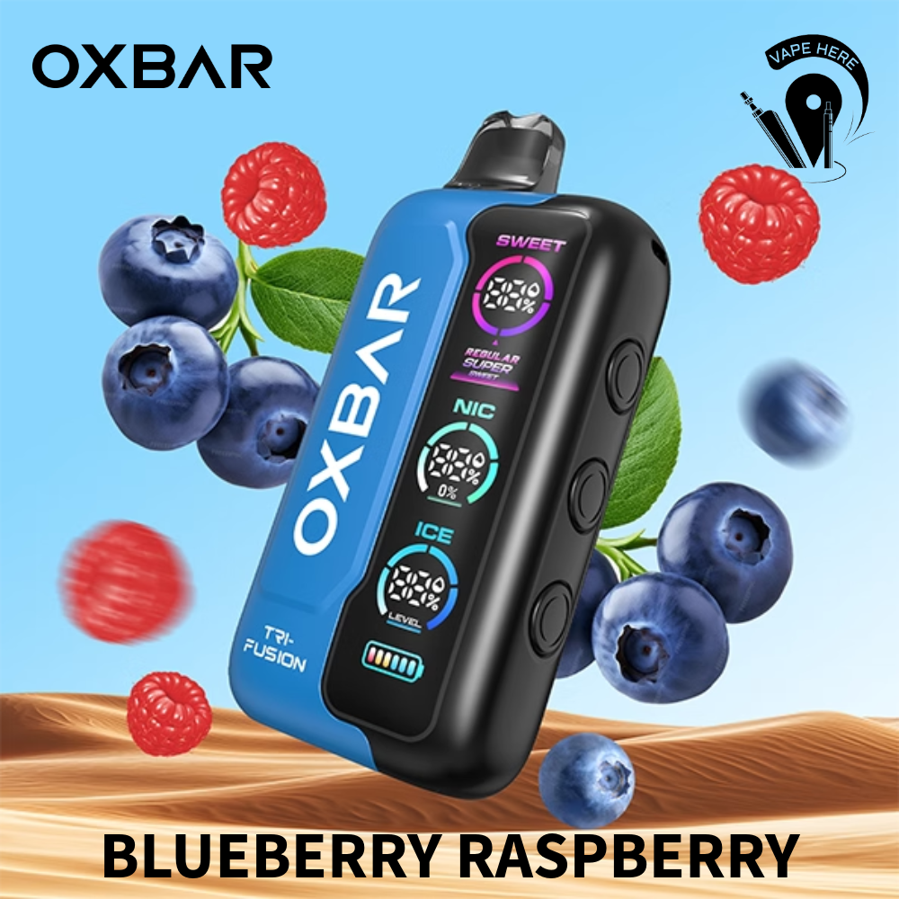 OXBAR TRI FUSION 45K PUFFS DISPOSABLE VAPE (Triple Tank Control) Blueberry Raspberry UAE Umm Al Quwain