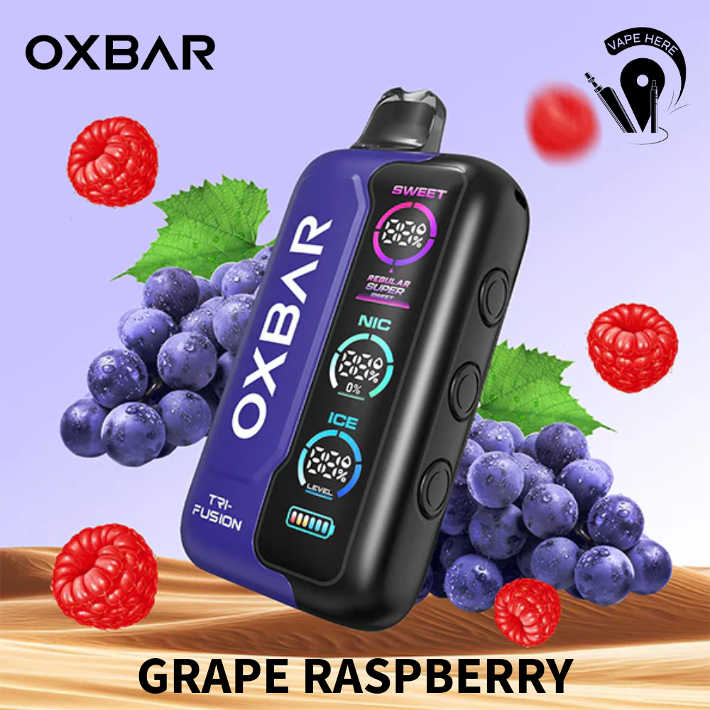 OXBAR TRI FUSION 45K PUFFS DISPOSABLE VAPE (Triple Tank Control) Grape Raspberry UAE Ras Al Khaimah