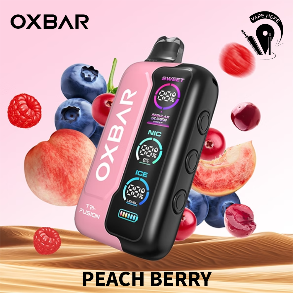 OXBAR TRI FUSION 45K PUFFS DISPOSABLE VAPE (Triple Tank Control) Peach Berry UAE Sharjah 