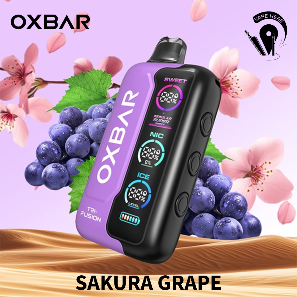 OXBAR TRI FUSION 45K PUFFS DISPOSABLE VAPE (Triple Tank Control) Sakura Grape UAE Ajman
