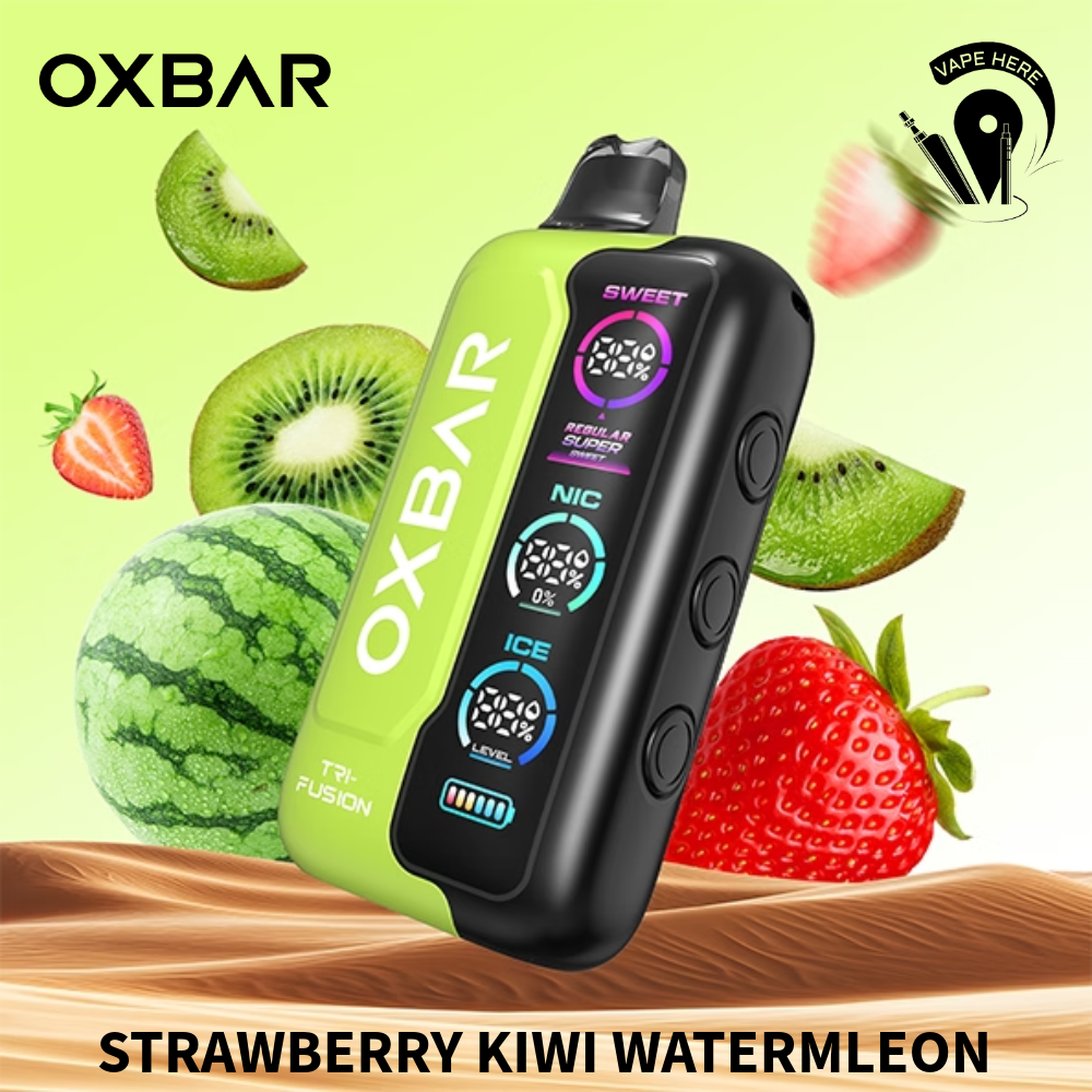 OXBAR TRI FUSION 45K PUFFS DISPOSABLE VAPE (Triple Tank Control) Strawberry Kiwi Watermelon UAE Al Ain
