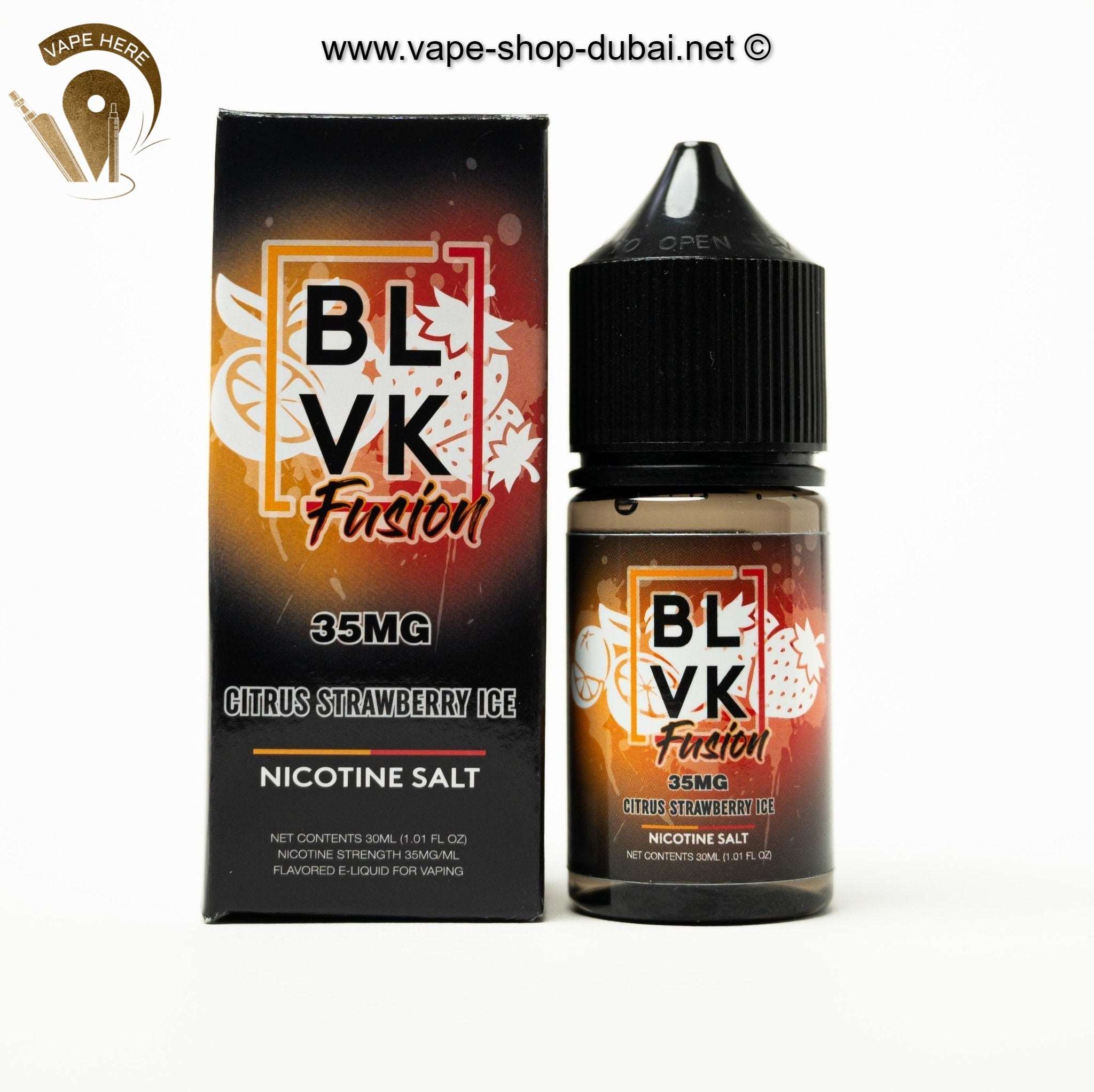 BLVK CITRUS STRAWBERRY ICE SaltNic 30ml - BLVK FUSION SERIES - Vape Here Store