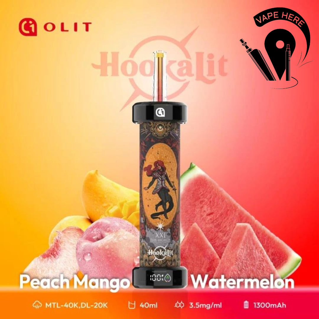 Hookalit Olit 40K Puffs Disposable Shisha Vape | Buy Hookah Vape Online UAE | Peach Mango Watermelon | Vape Here Store Hookalit Olit 40K Puffs Disposable Shisha Vape | Buy Hookah Vape Online UAE | Peach Mango Watermelon | Vape Here Store