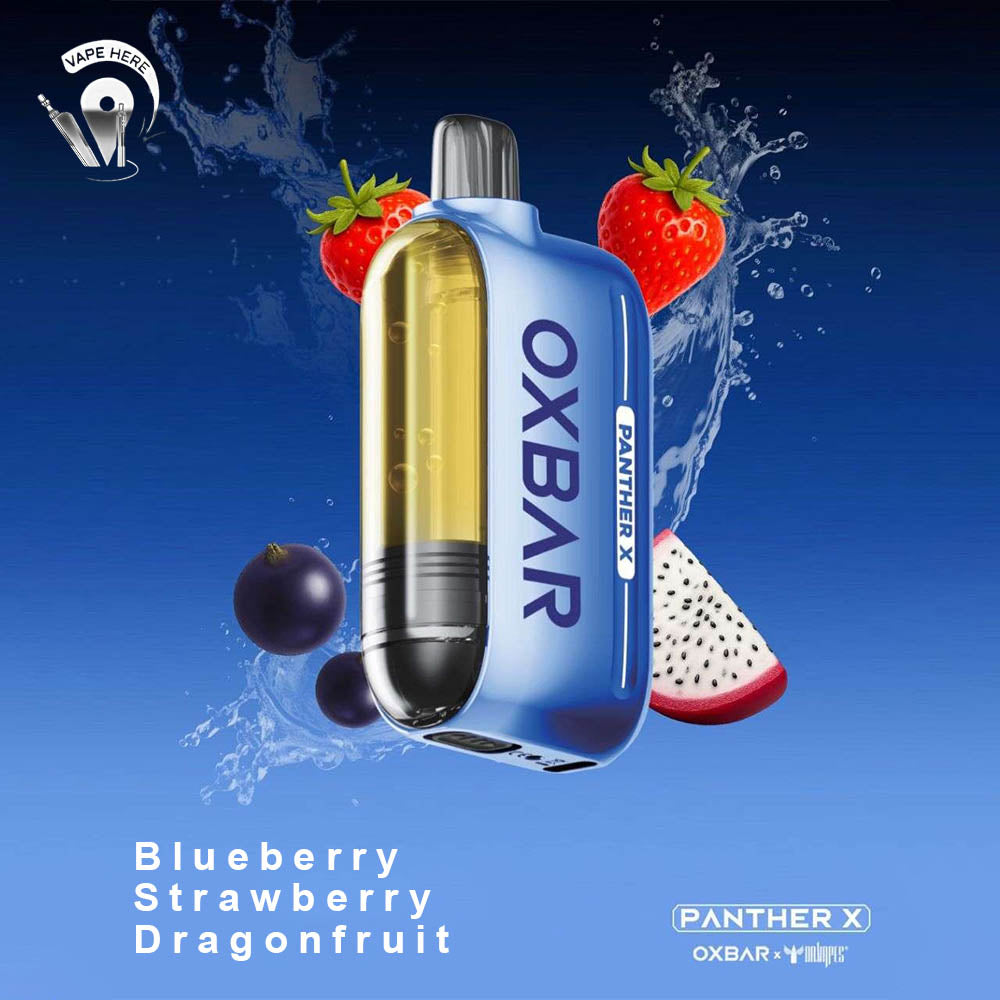 Oxbar X Dr Vapes Panther 50K PUFFS DISPOSABLE VAPE Dual Mesh, LED Screen Blueberry Strawberry Dragon Fruit UAE Abu Dhabi