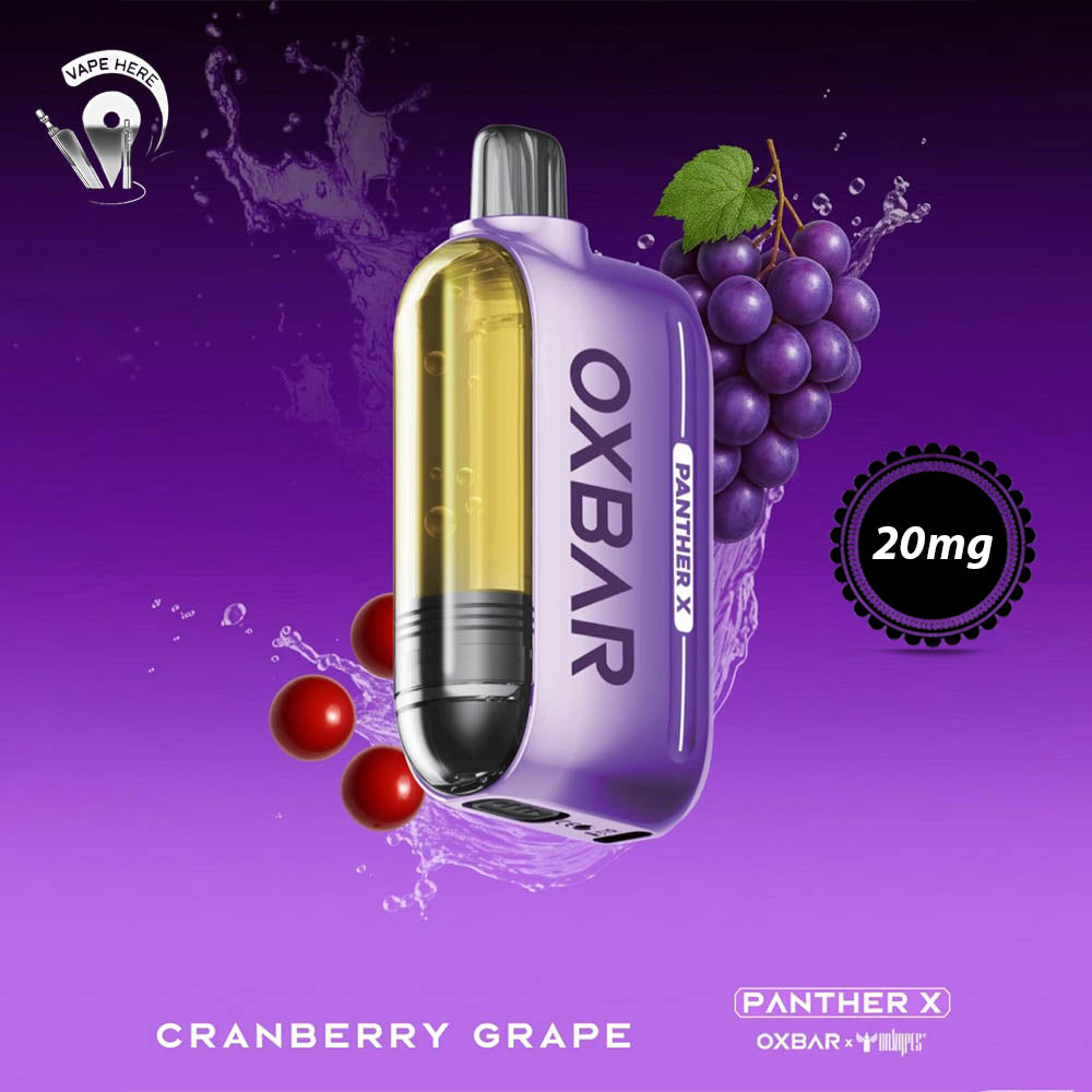 Oxbar_X_Dr_Vapes_Panther_50K_PUFFS_DISPOSABLE_VAPE_Dual_Mesh_LED_Screen_Cranberry_Grape 20mg UAE Al Ain 