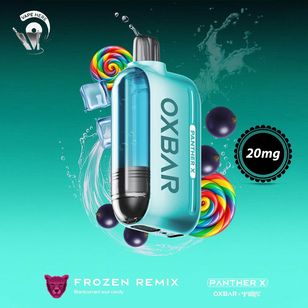 Oxbar_X_Dr_Vapes_Panther_50K_PUFFS_DISPOSABLE_VAPE_Dual_Mesh_LED_Screen_Frozen_Remix 20mg UAE Al AIn 