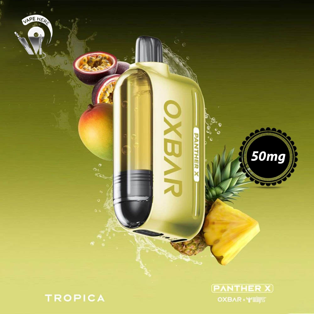 Oxbar_X_Dr_Vapes_Panther_50K_PUFFS_DISPOSABLE_VAPE_Dual_Mesh_LED_Screen_Tropica 50mg UAE Al Ain