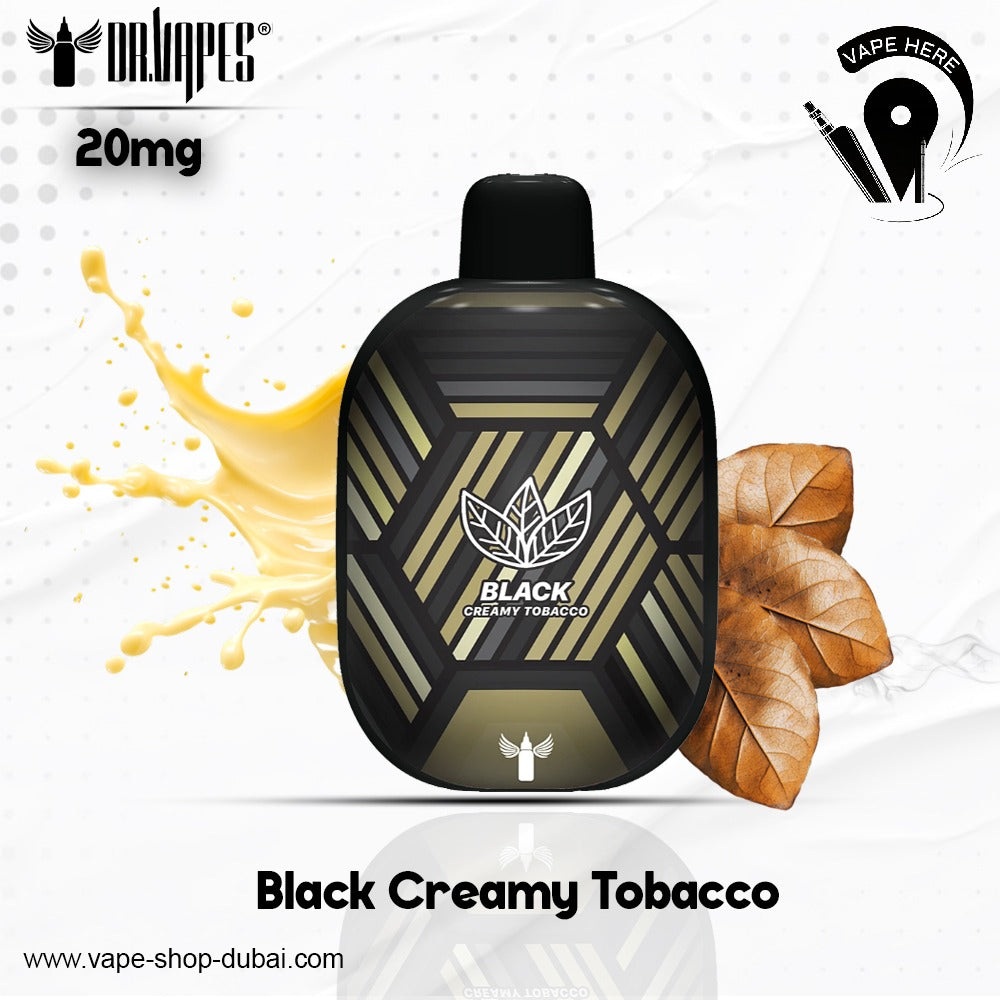 PANTHER BAR 5500 PUFFS DISPOSABLE VAPE BY DR.VAPE Black Creamy Tobacco 20mg UAE Ajman