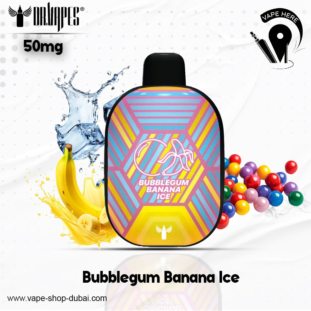 PANTHER BAR 5500 PUFFS DISPOSABLE VAPE BY DR.VAPE Bubblegum Banana Ice 50mg UAE Abu Dhabi 