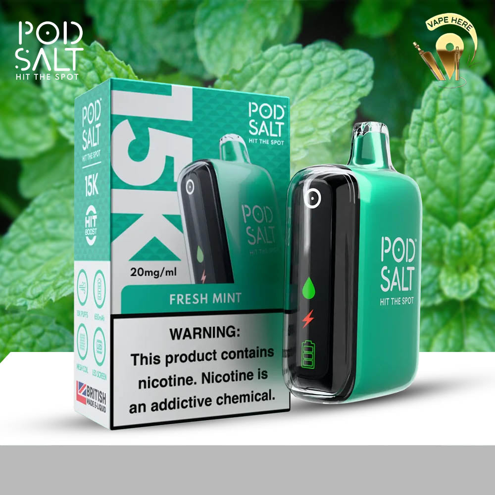 POD SALT 15000 PUFFS DISPOSABLE VAPE 20MG Fresh Mint UAE Abu Dhabi