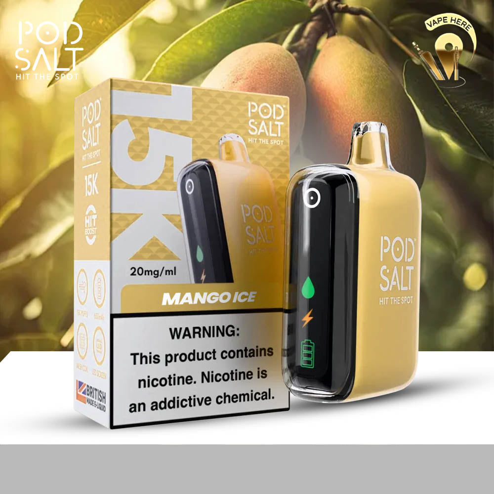 POD SALT 15000 PUFFS DISPOSABLE VAPE 20MG Mango Ice UAE Dubai