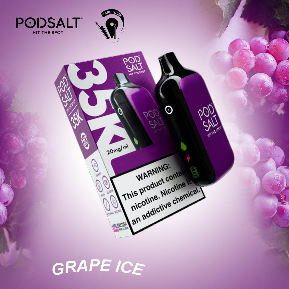 POD SALT 35K PUFFS DISPOSABLE VAPE 20MG Grape Ice UAE Dubai