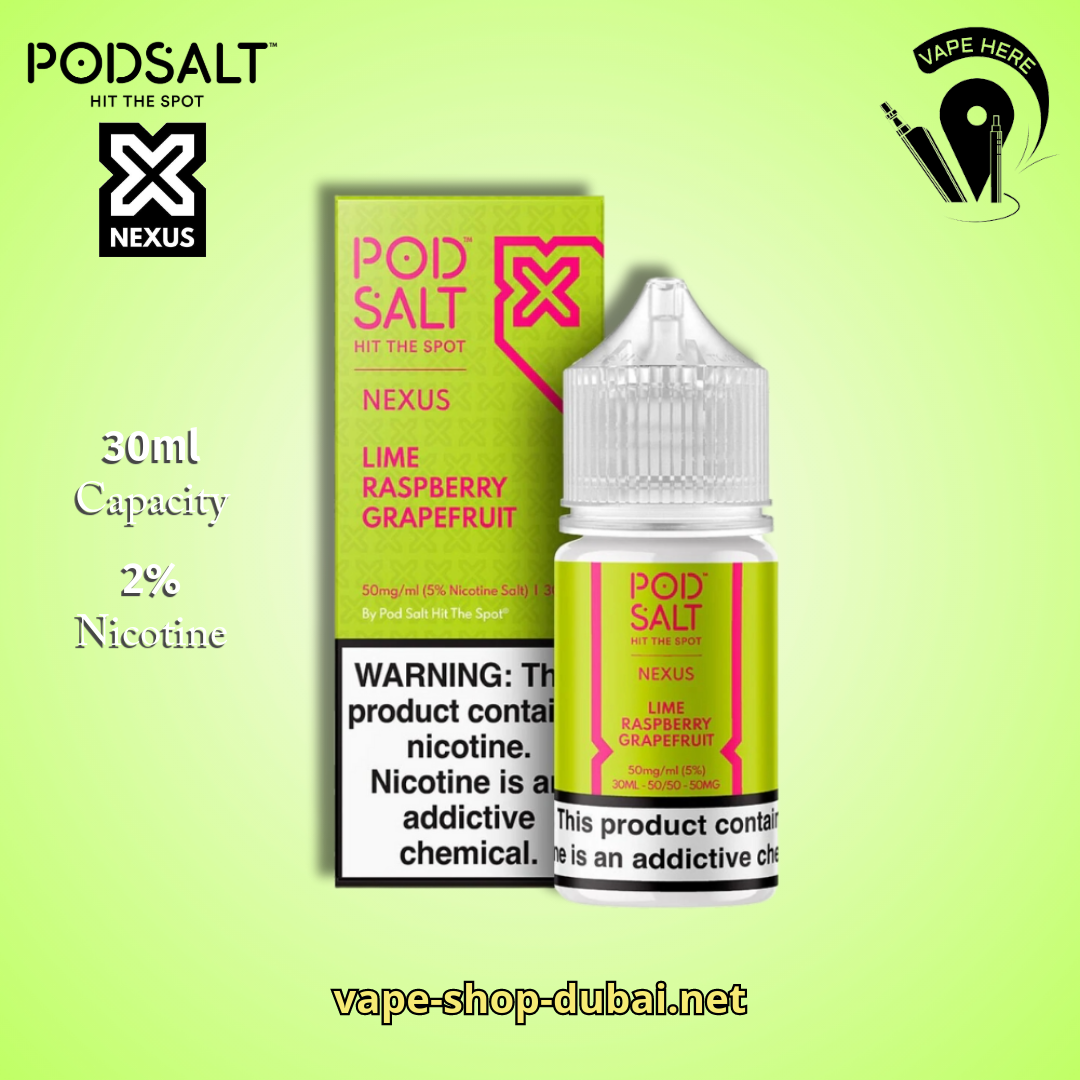 POD SALT NEXUS SALT NIC 20MG 30ML Lime Raspberry Grapefruit UAE Al Ain