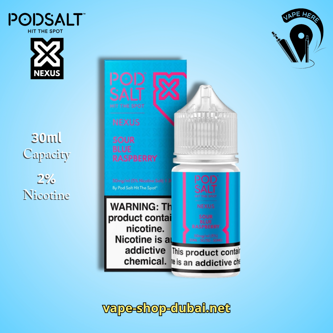 POD SALT NEXUS SALT NIC 20MG 30ML Sour Blue Raspberry UAE Ras AL Khaimah