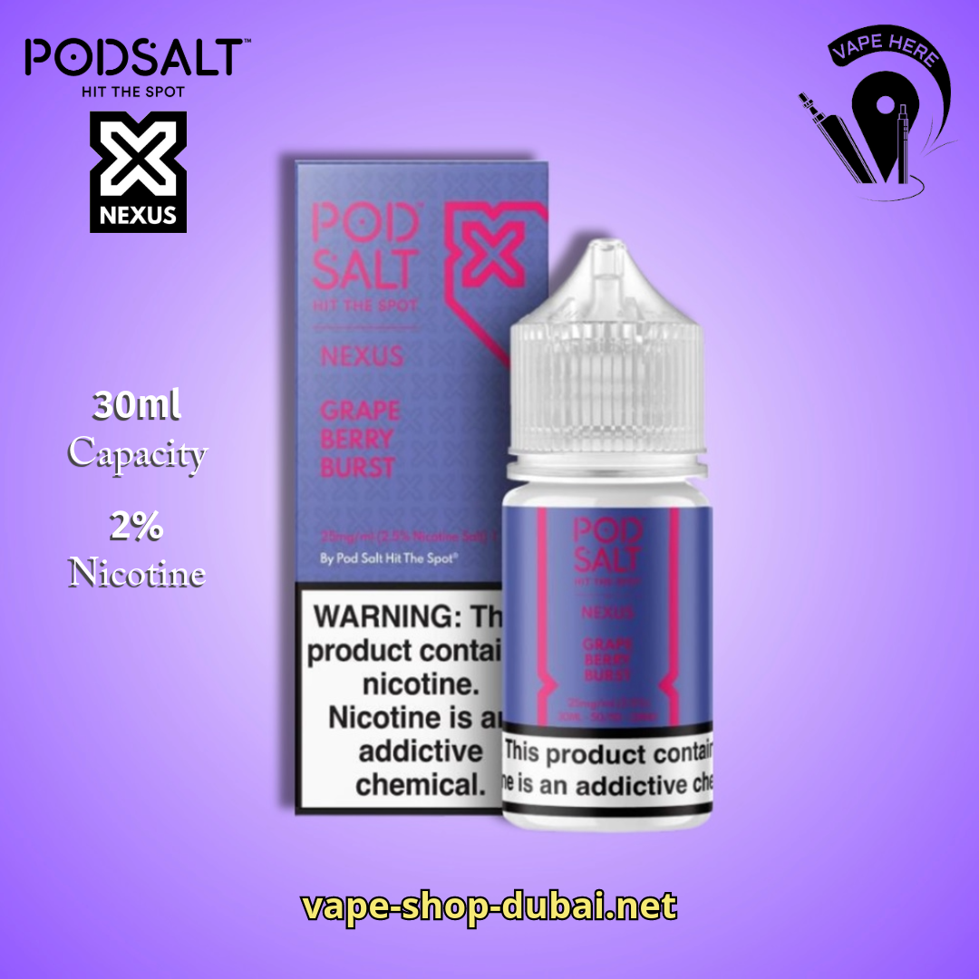 POD SALT NEXUS SALT NIC 20MG 30ML Grape Berry Burst UAE Abu Dhabi