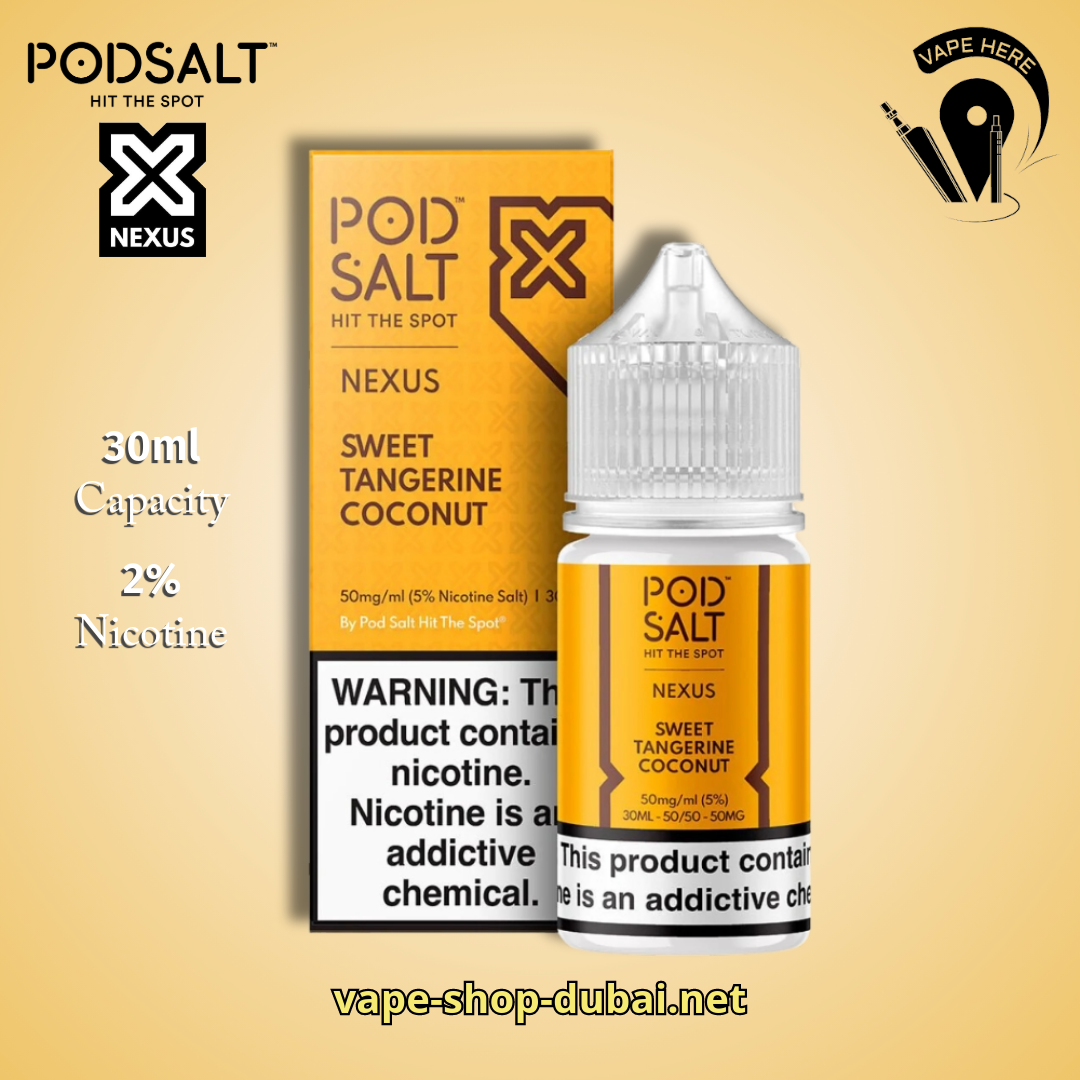 POD SALT NEXUS SALT NIC 20MG 30ML Sweet Tangerine Coconut UAE Sharjah