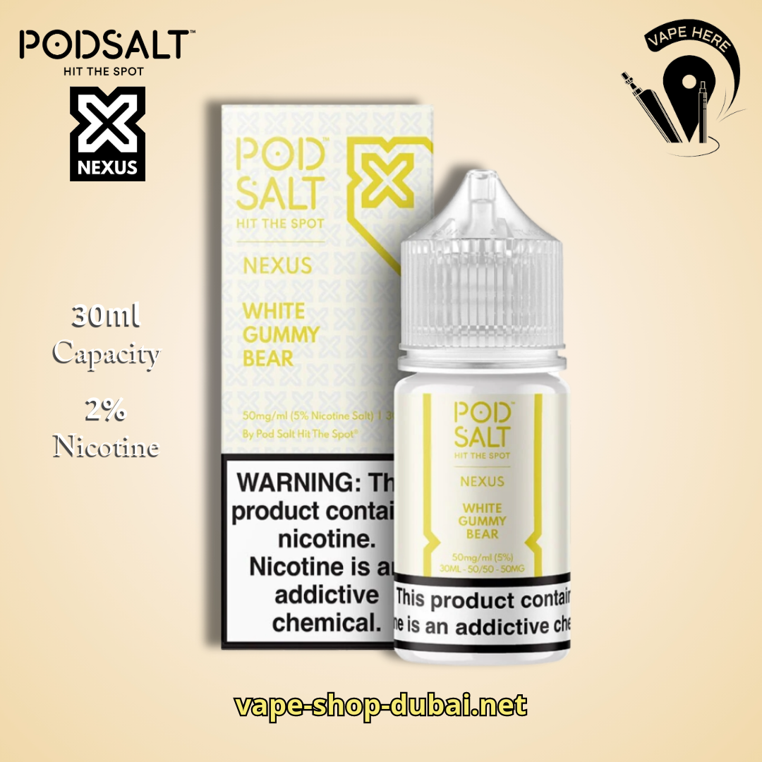 POD SALT NEXUS SALT NIC 20MG 30ML White Gummy Bear UAE Abu Dhabi