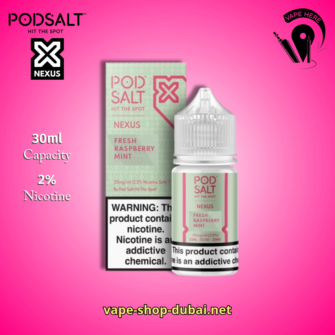 POD SALT NEXUS SALT NIC 20MG 30ML Fresh Raspberry Mint UAE Dubai