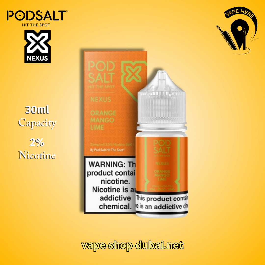 POD SALT NEXUS SALT NIC 20MG 30ML Orange Mango Lime UAE Al Ain