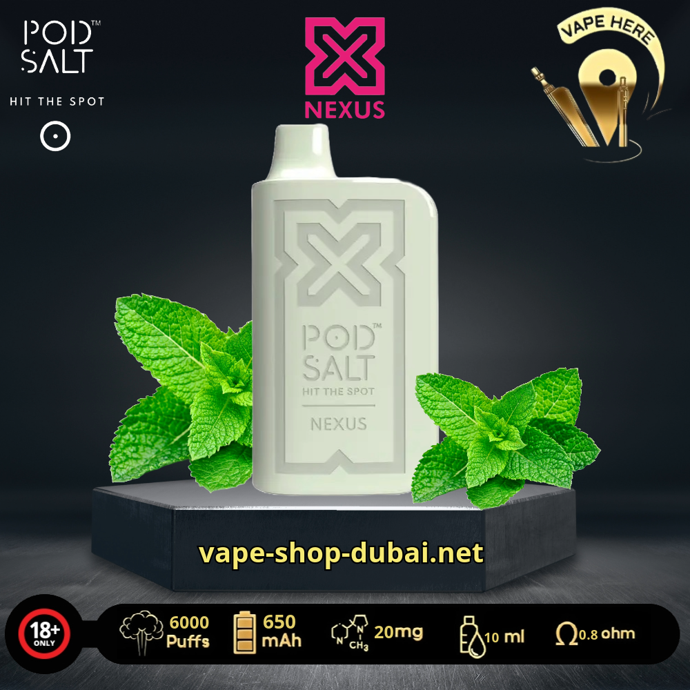 PODSALT NEXUS 6000 PUFFS DISPOSABLE VAPE Fresh Mint