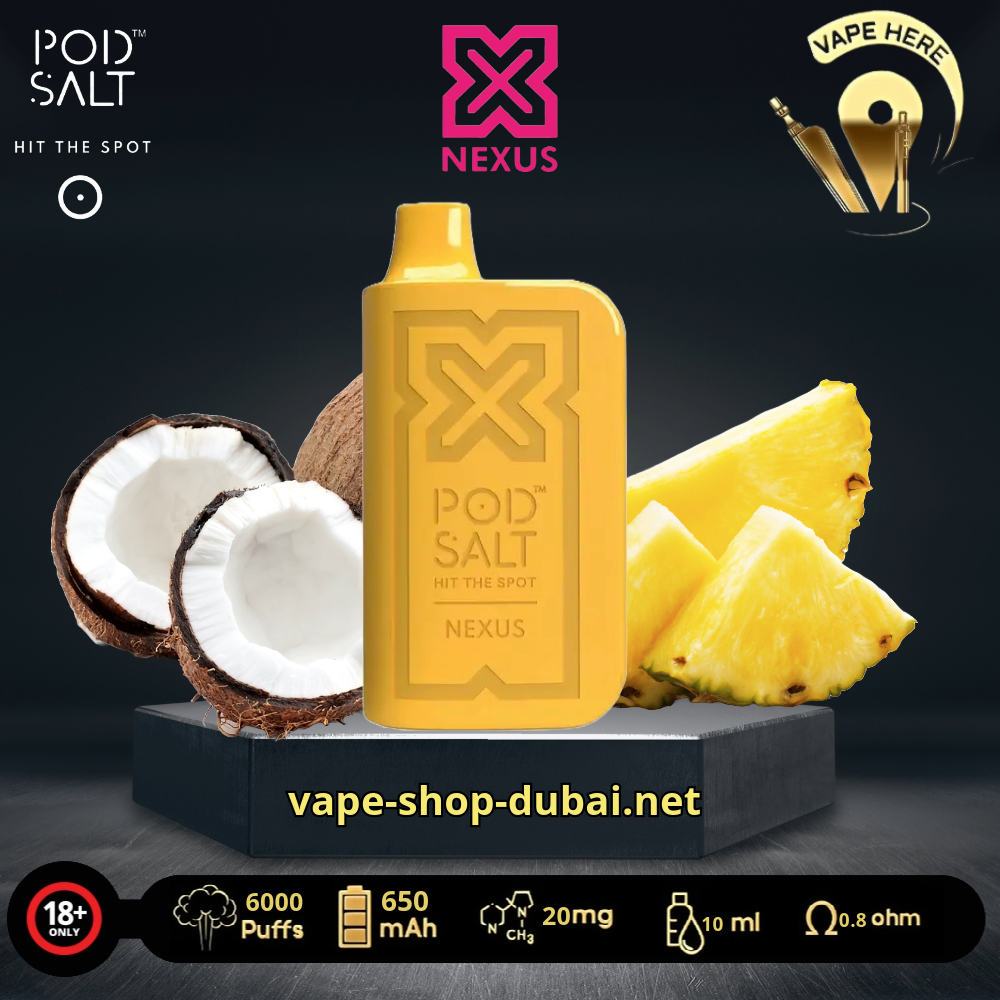 PODSALT NEXUS 6000 PUFFS DISPOSABLE VAPE Pina Colada