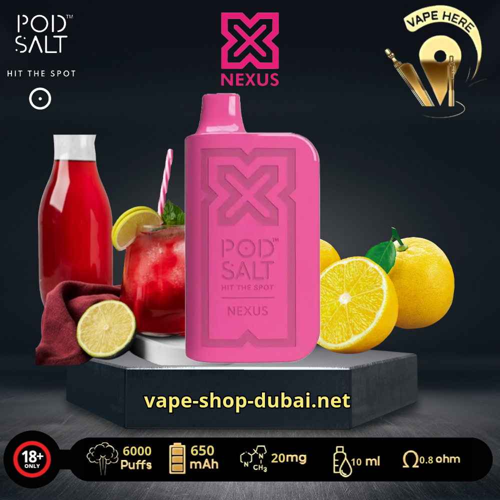 PODSALT NEXUS 6000 PUFFS DISPOSABLE VAPE Pink Lemonade