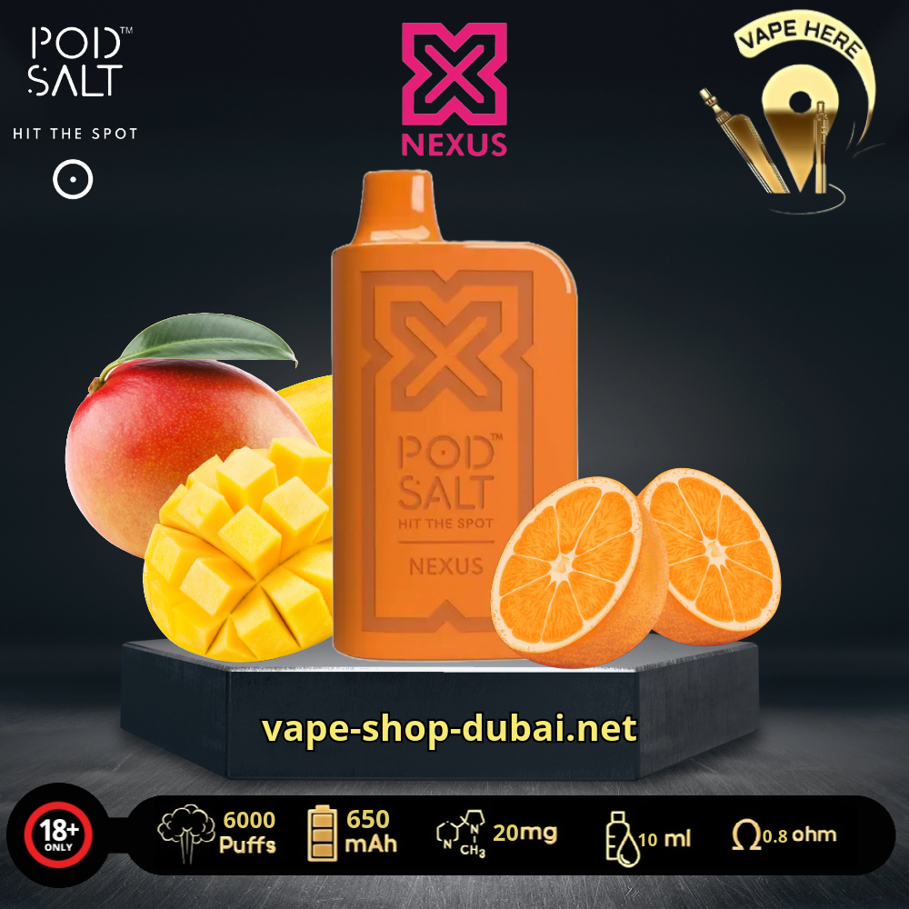 PODSALT NEXUS 6000 PUFFS DISPOSABLE VAPE Orange Mango Lime