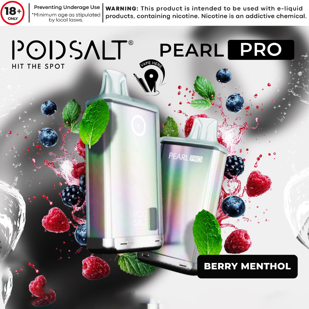 POD SALT PEARL PRO 10000 PUFFS DISPOSABLE VAPE 20MG Berry Menthol UAE Umm Al Quwain 