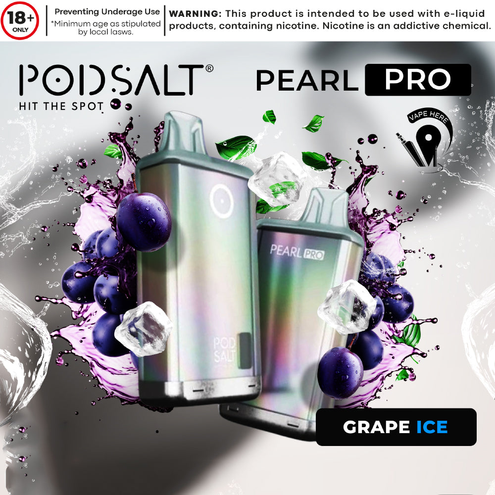 POD SALT PEARL PRO 10000 PUFFS DISPOSABLE VAPE 20MG Grape Ice UAE Ras Al Khaimah