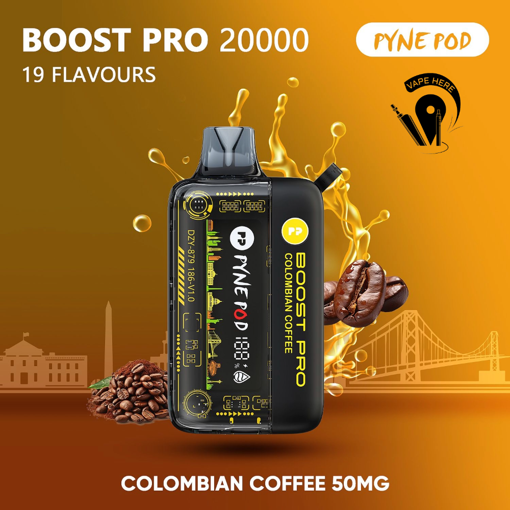 PYNE POD BOOST PRO 20000 PUFFS DISPOSABLE VAPE Colombian Coffee UAE Ajman