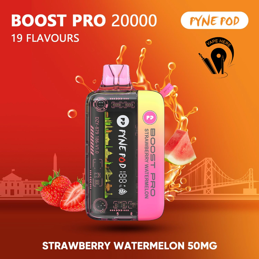 PYNE POD BOOST PRO 20000 PUFFS DISPOSABLE VAPE Strawberry Watermelon UAE Umm Al Khaimah