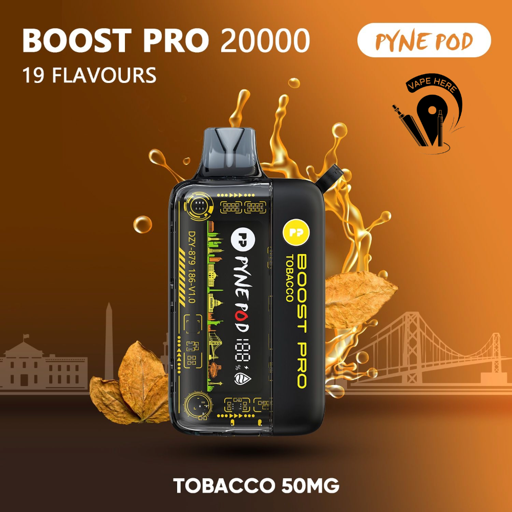 PYNE POD BOOST PRO 20000 PUFFS DISPOSABLE VAPE Tobacco UAE Abu Dhabi