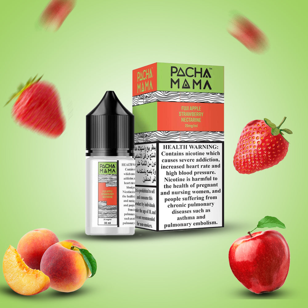  Pacha Mama Juice 20mg ESMA Approved Nic Salt 30ml Fuji Apple Strawberry Nectarine UAE Ajman