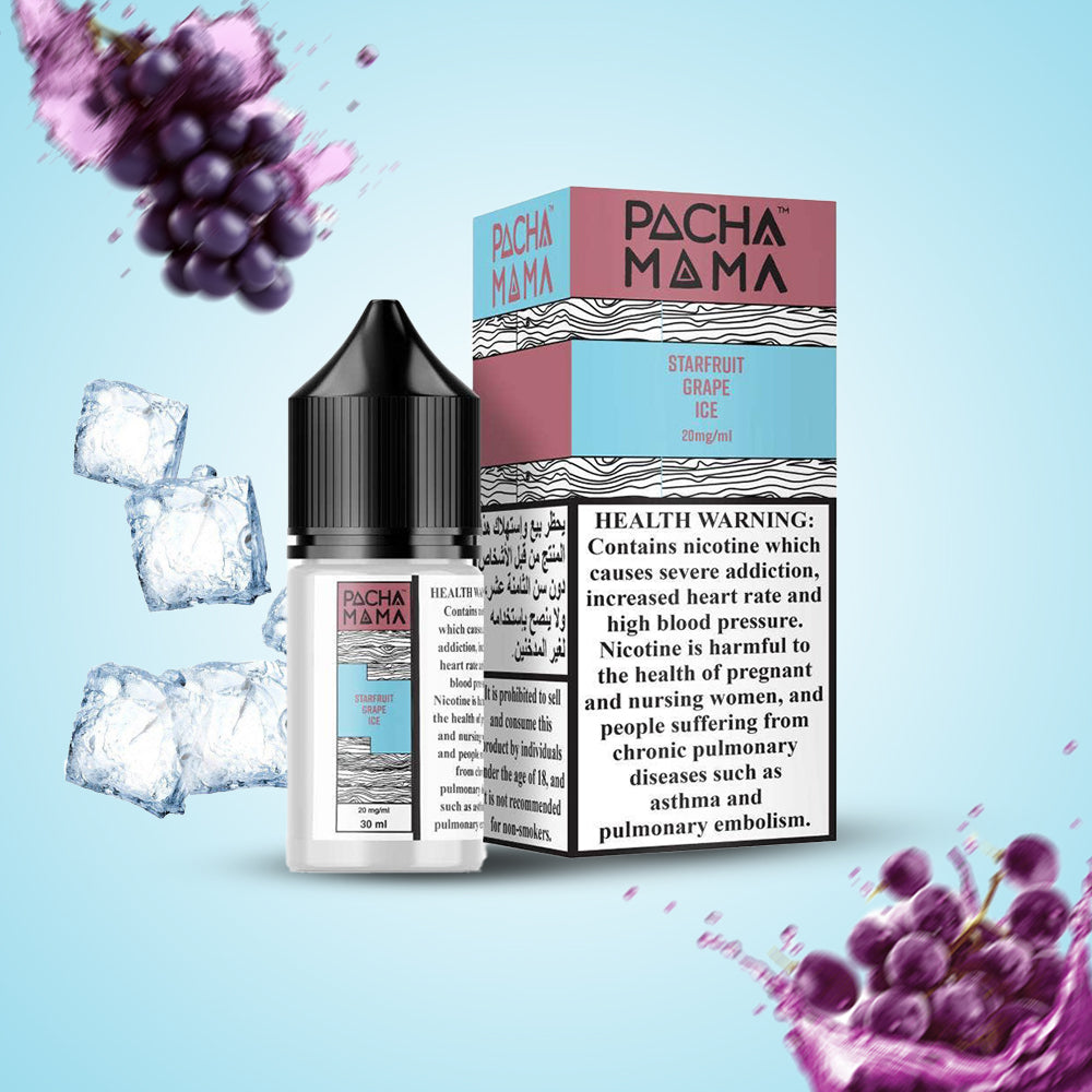 Pacha Mama Juice 20mg ESMA Approved Nic Salt 30ml Starfruit Grape Ice UAE Umm Al Quwain