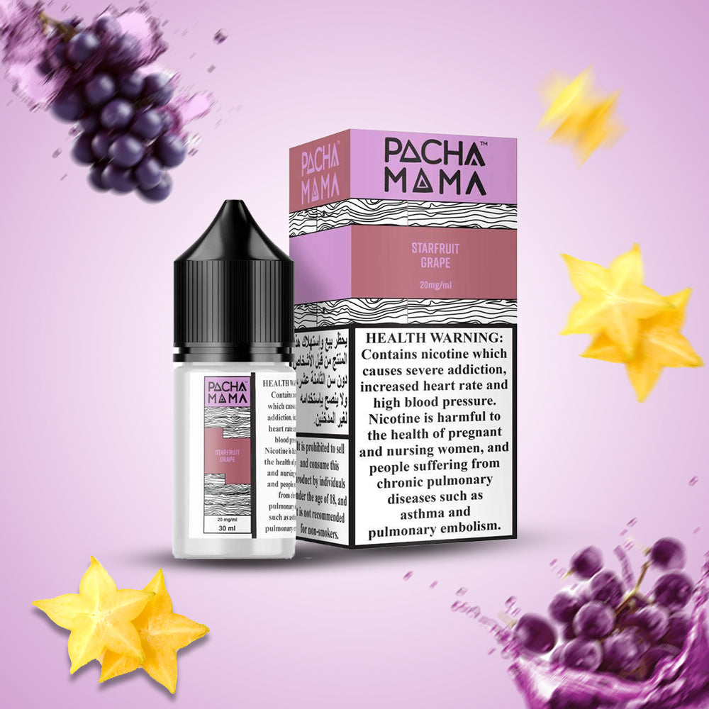 Pacha Mama Juice 20mg ESMA Approved Nic Salt 30ml Starfruit Grape UAE Ras Al Khaimah