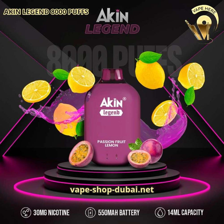 AKIN LEGEND 8000 PUFFS DISPOSABLE VAPE | Vape Delivery Same Day in Dubai &  Abu Dhabi | Vape Here Store
