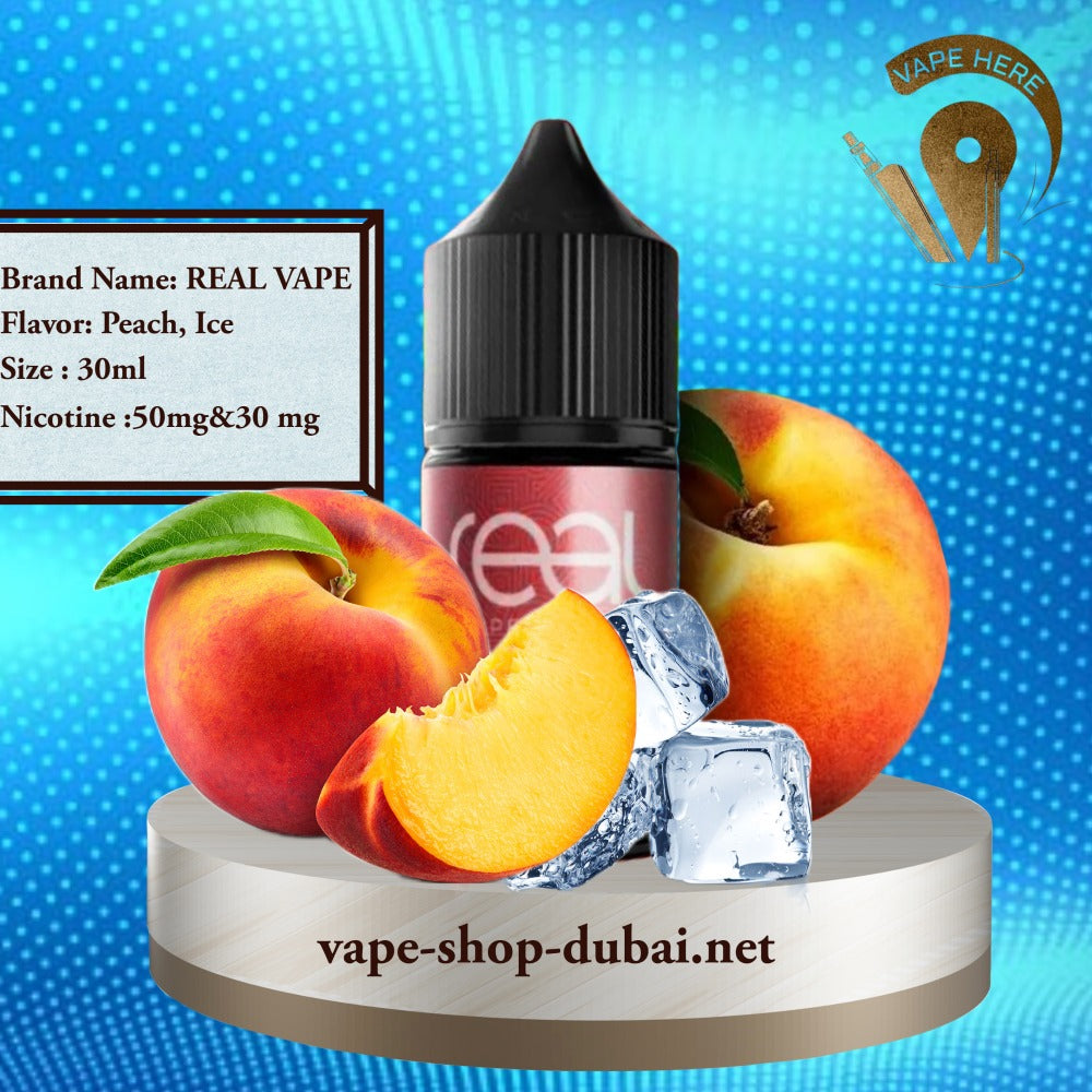 PEACH ICE - REAL VAPE SALTNIC 30ml - Vape Here Store