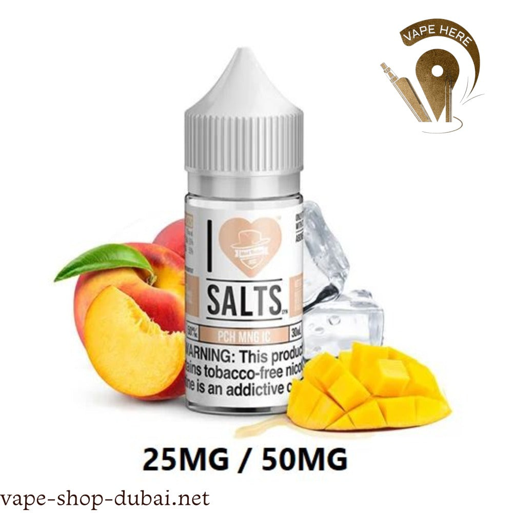 PEACH MANGO ICE - I LOVE SALTS /MAD HATTER JUICE - Vape Here Store