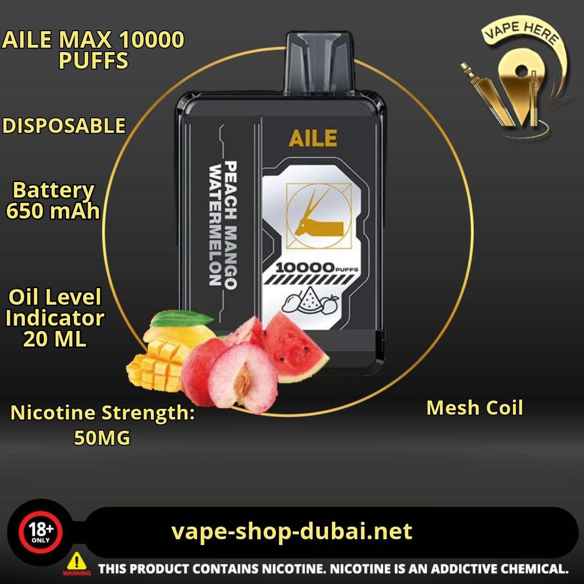 AILE MAX 10000 PUFFS DISPOSABLE VAPE - Vape Here Store